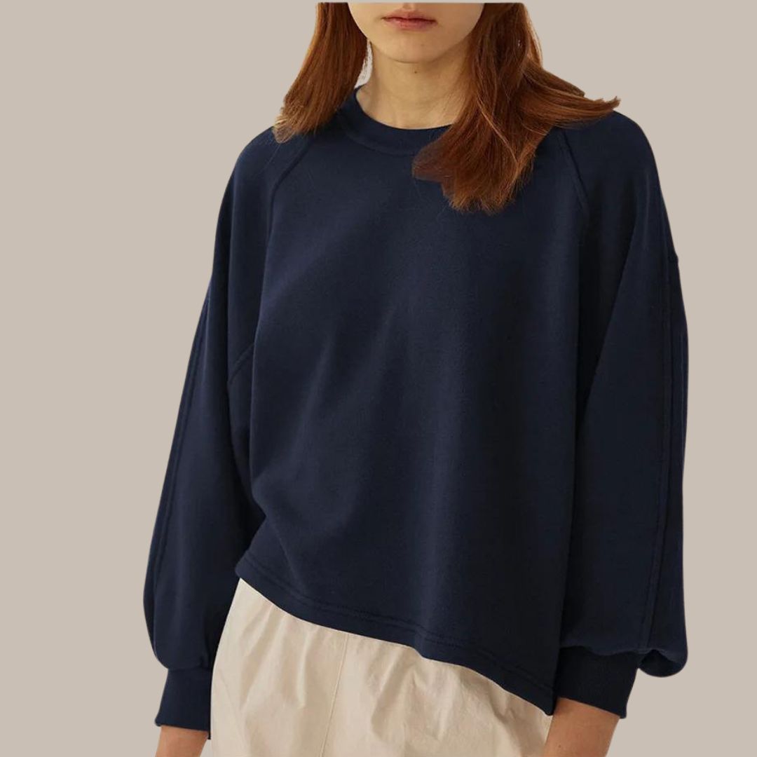 Klassisk sweatshirt med rund hals og ballongermer