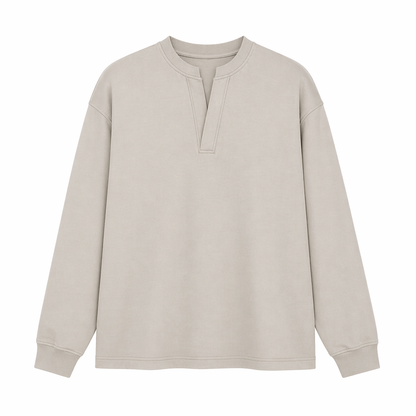 Langermet Henley T-skjorte til Herre – Fake Two-Piece &amp; Japansk Minimalistisk Stil