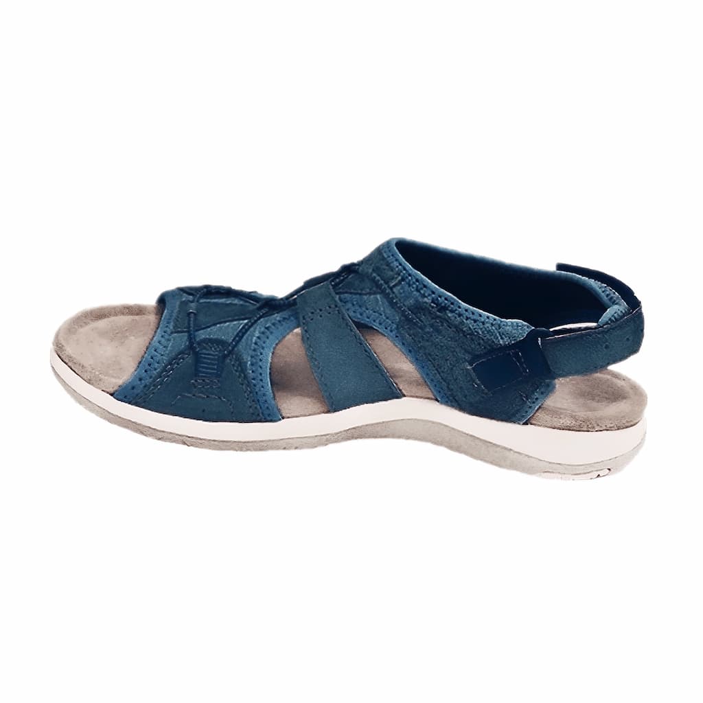 kilehælsandal med rund tå og borrelåsfeste