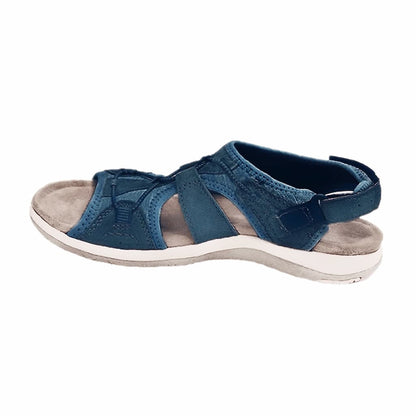 kilehælsandal med rund tå og borrelåsfeste