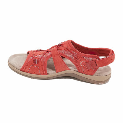kilehælsandal med rund tå og borrelåsfeste