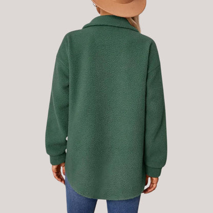 Plysjjakke med reversert krage