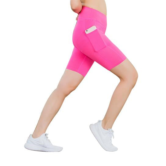 Elastiske shorts med lomme