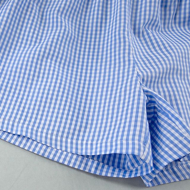 Gingham romper med nøkkelhullsutringning og sløyfedetaljer