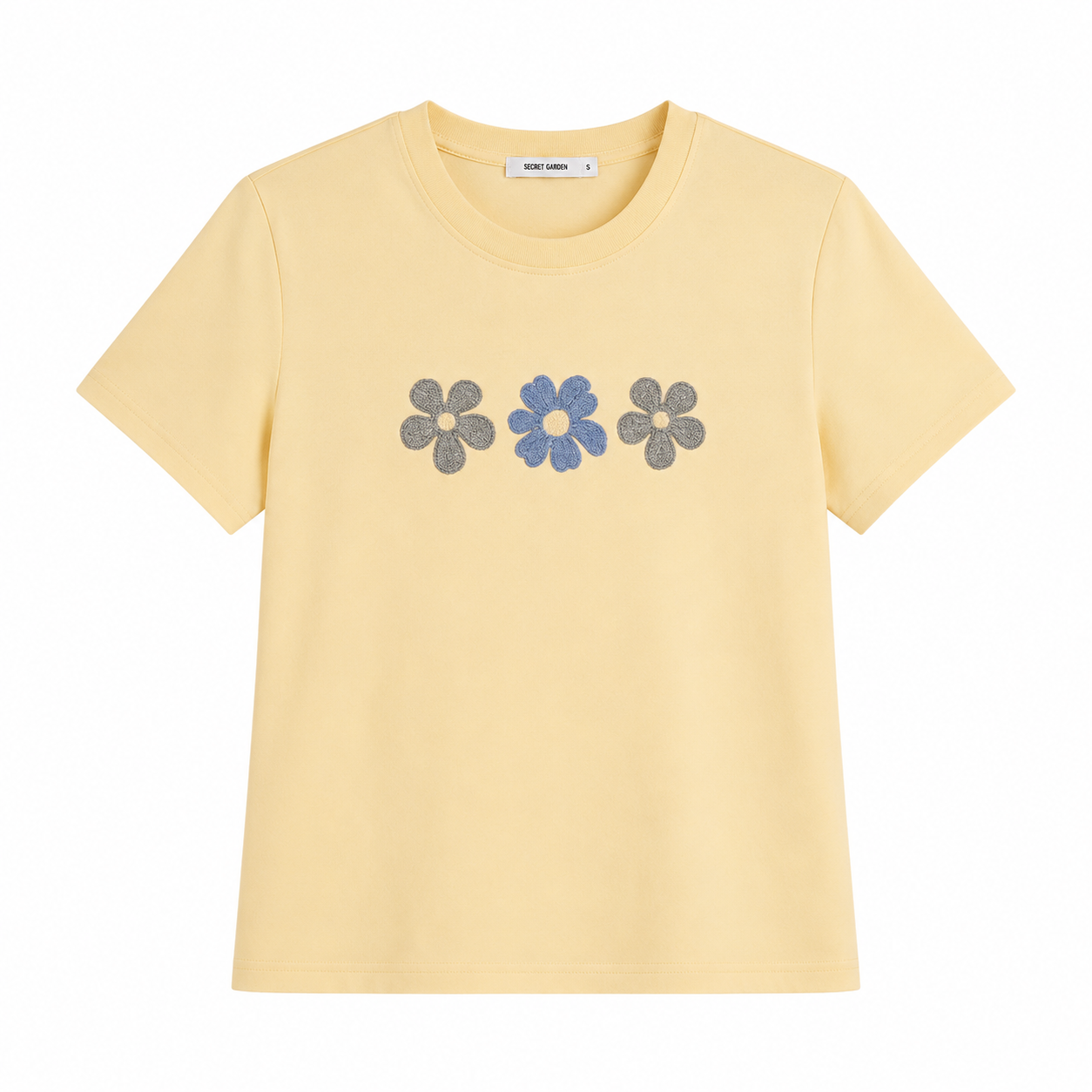 Bomulls T-skjorte til Dame med Blomsterbroderi – Fresh og Komfortabel Sommerstil