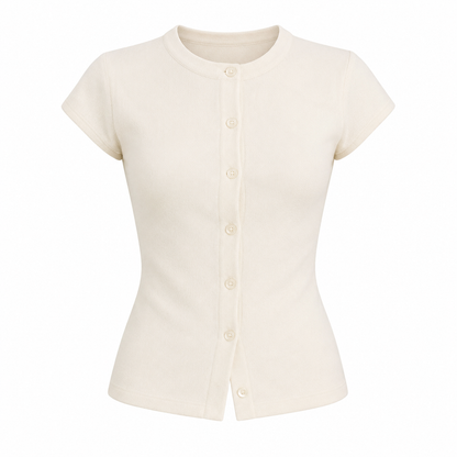 Kortermet T-skjorte til Dame – Slim Fit med Rund Hals for Hverdag og Sommer