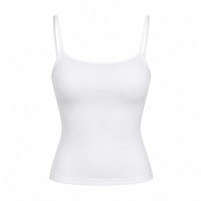 Ensfarget Crop Top til Dame – Enkel Spagettistropp Topp for Sommeren