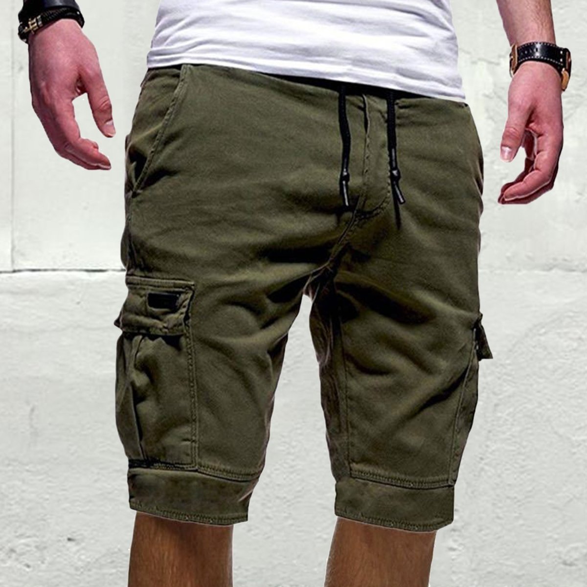 Løse cargoshorts for menn om sommeren
