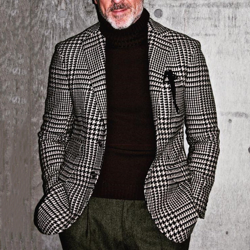 Enkelbrystet blazer for menn