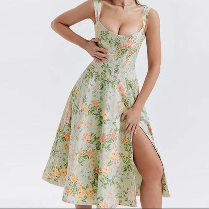 Dahlia Floral Party Midi Kjole