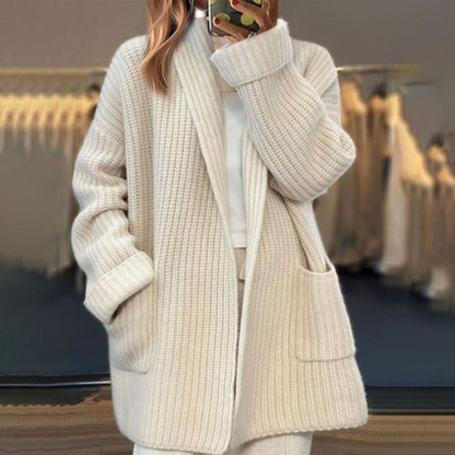 Lang strikket cardigan for damer