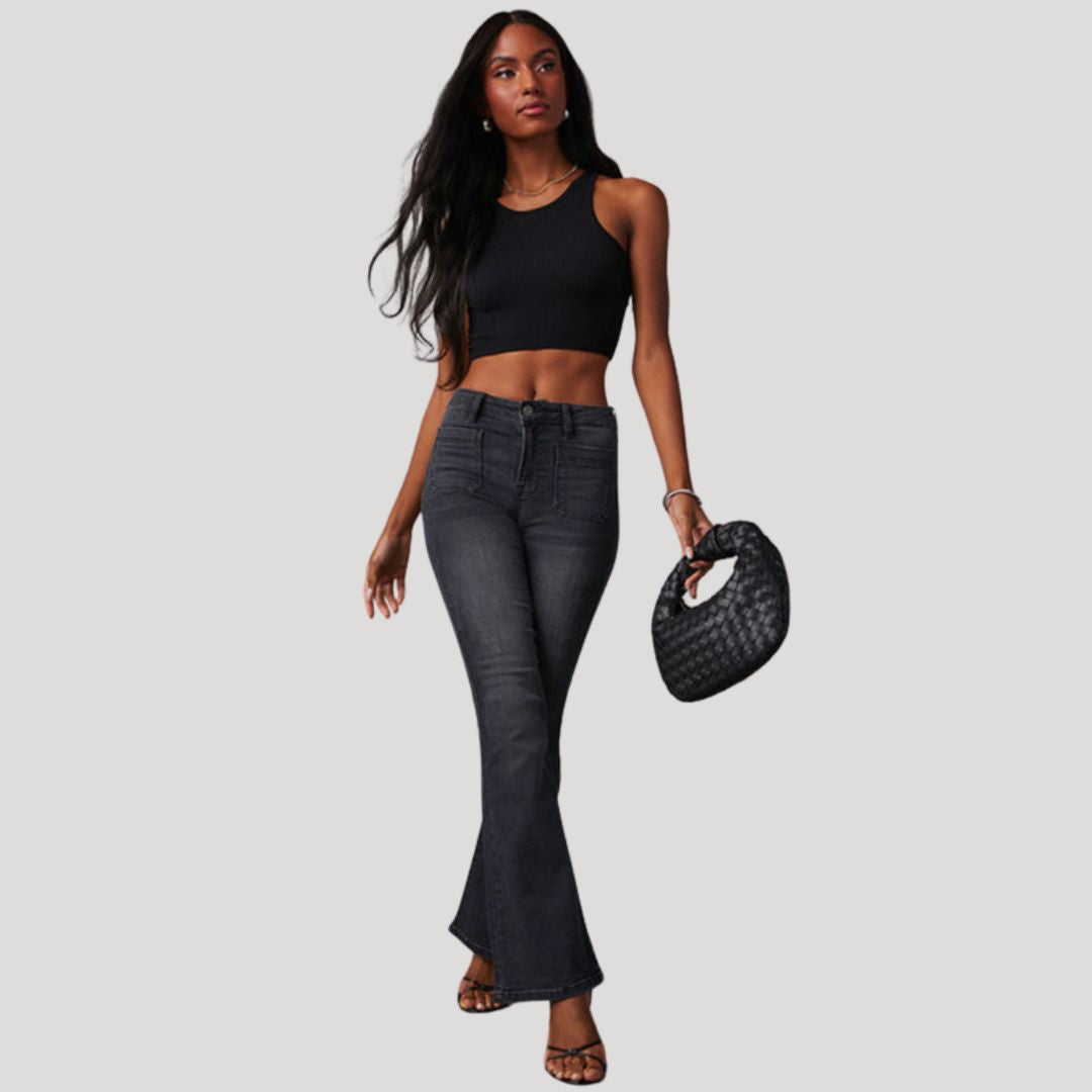 Elegante bootcut-jeans med lav passform