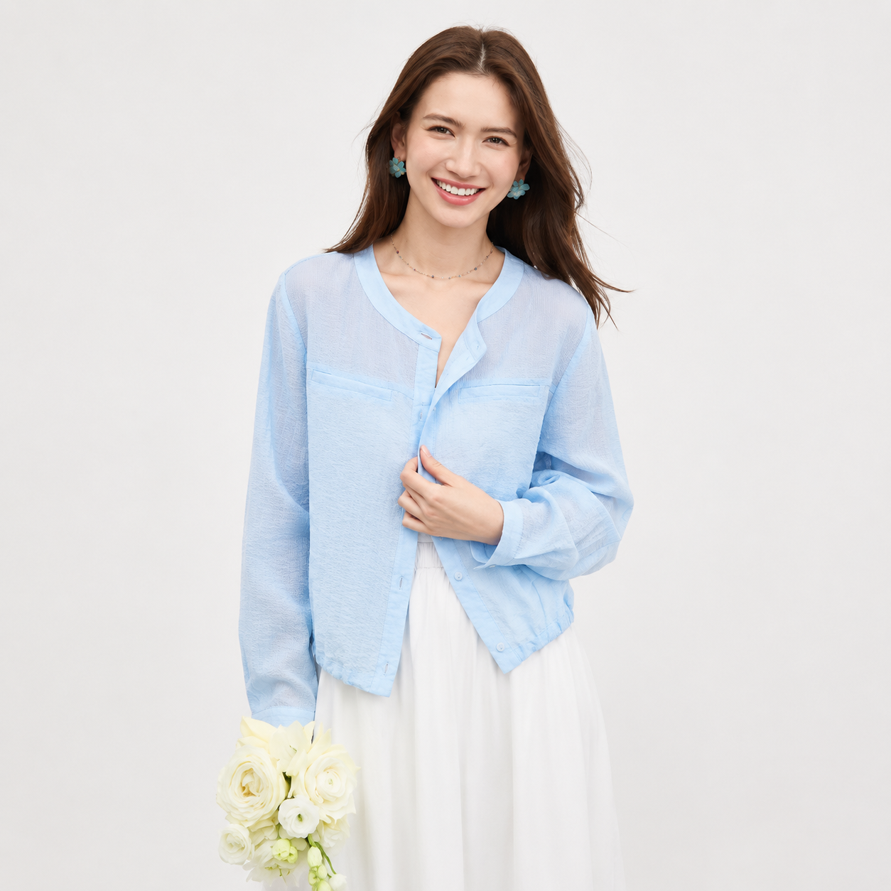 Oversized Lyocell Topp til Dame – Lett og Transparent Casual Sommerstil