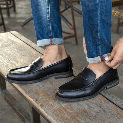 Designer loafers i kuskinn