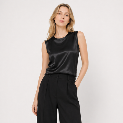 Silke Singlet til Dame – 100% Ren Silke &amp; Elegant Satinfinish