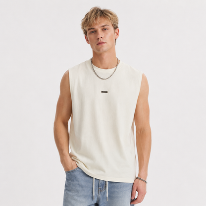 Ermeløs Topp til Herre – Lett og Pustende Singlet med Minimalistisk Design