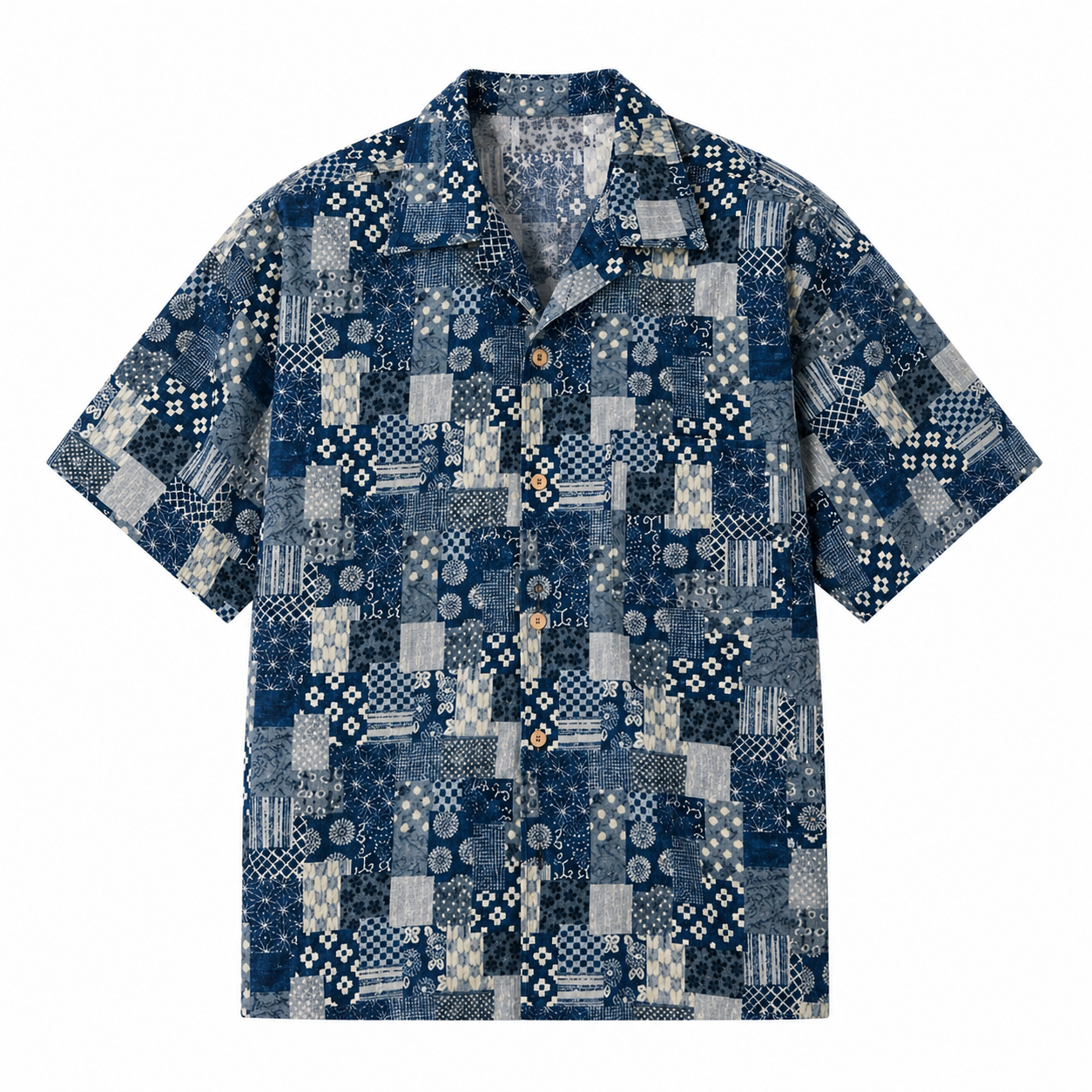 Bomullsskjorte til Herre – Boro Patchwork &amp; Lett Sommer Overshirt