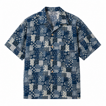 Bomullsskjorte til Herre – Boro Patchwork &amp; Lett Sommer Overshirt