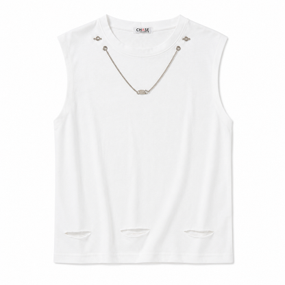 Ermeløs Singlet til Herre | Vintage-Inspirert Tank Topp med Avslappet Passform