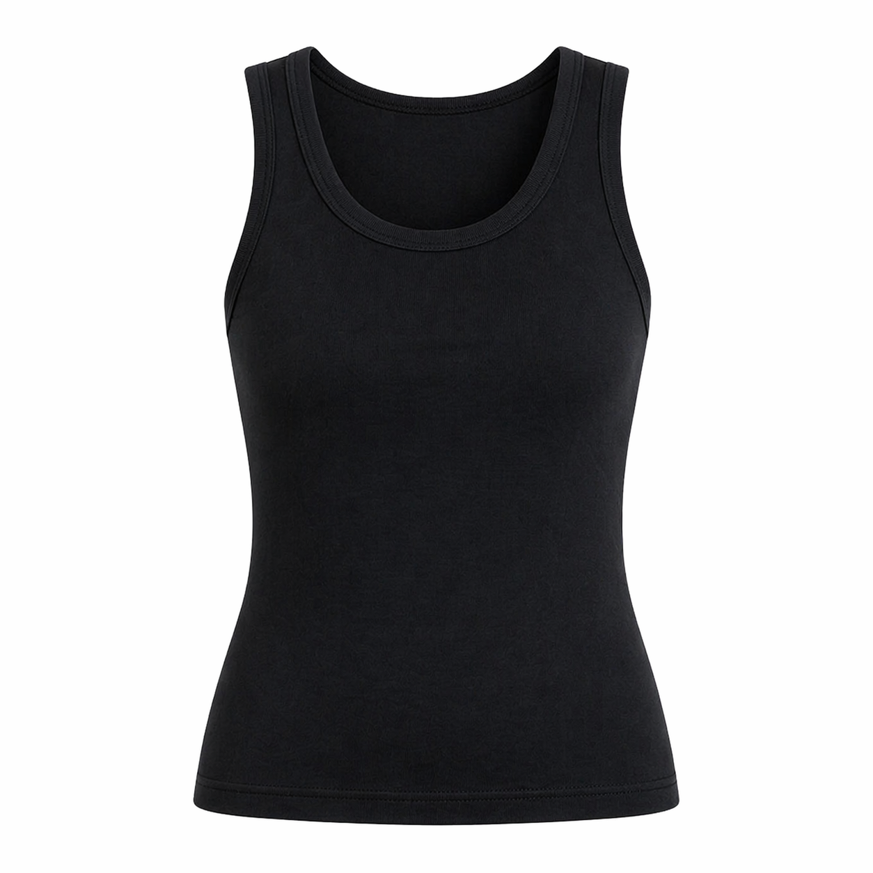 Sort Singlet til Dame – Slim Fit i Myk Bomull