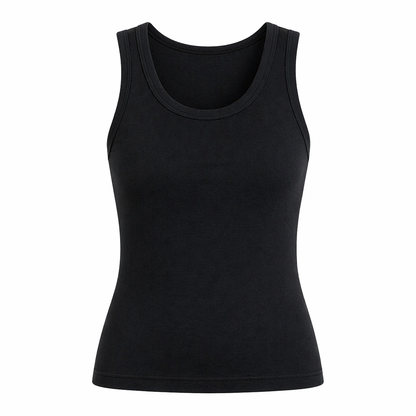 Sort Singlet til Dame – Slim Fit i Myk Bomull