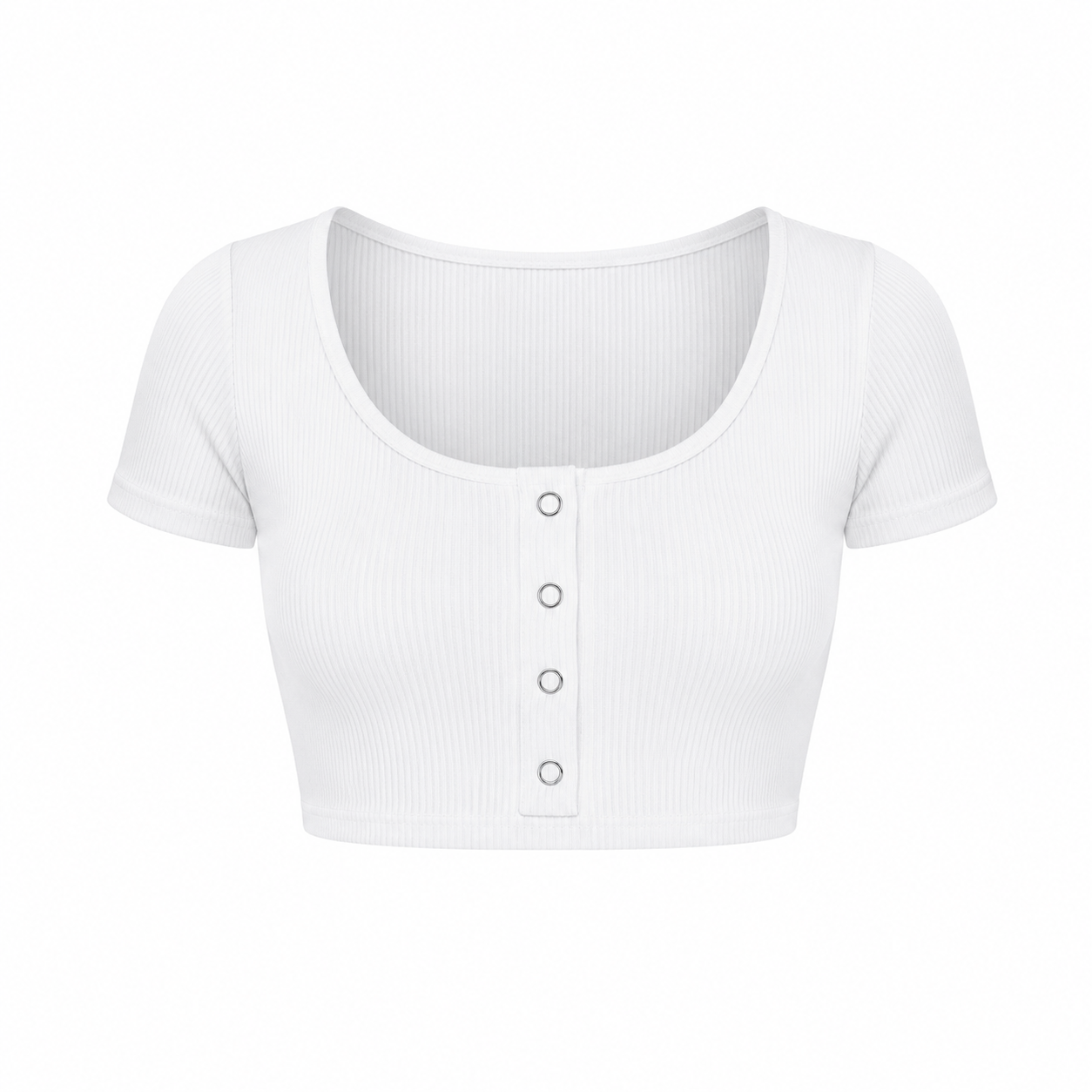 Kortermet Crop Top til Dame – Figurnær Basic Topp med Stretch