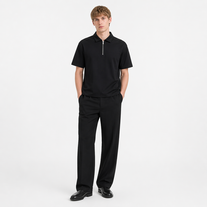 Kraftig Polo T-skjorte til Herre – Half-Zip &amp; 210g Premium Kvalitet