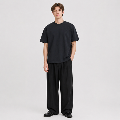 Kraftig T-skjorte til Herre – 280g Bomull &amp; Minimalistisk Design – Rød
