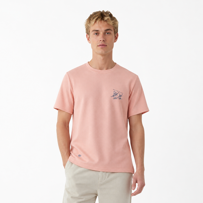 Waffle T-skjorte til Herre – Retro Stil med Strukturert Stoff og Komfortabel Passform