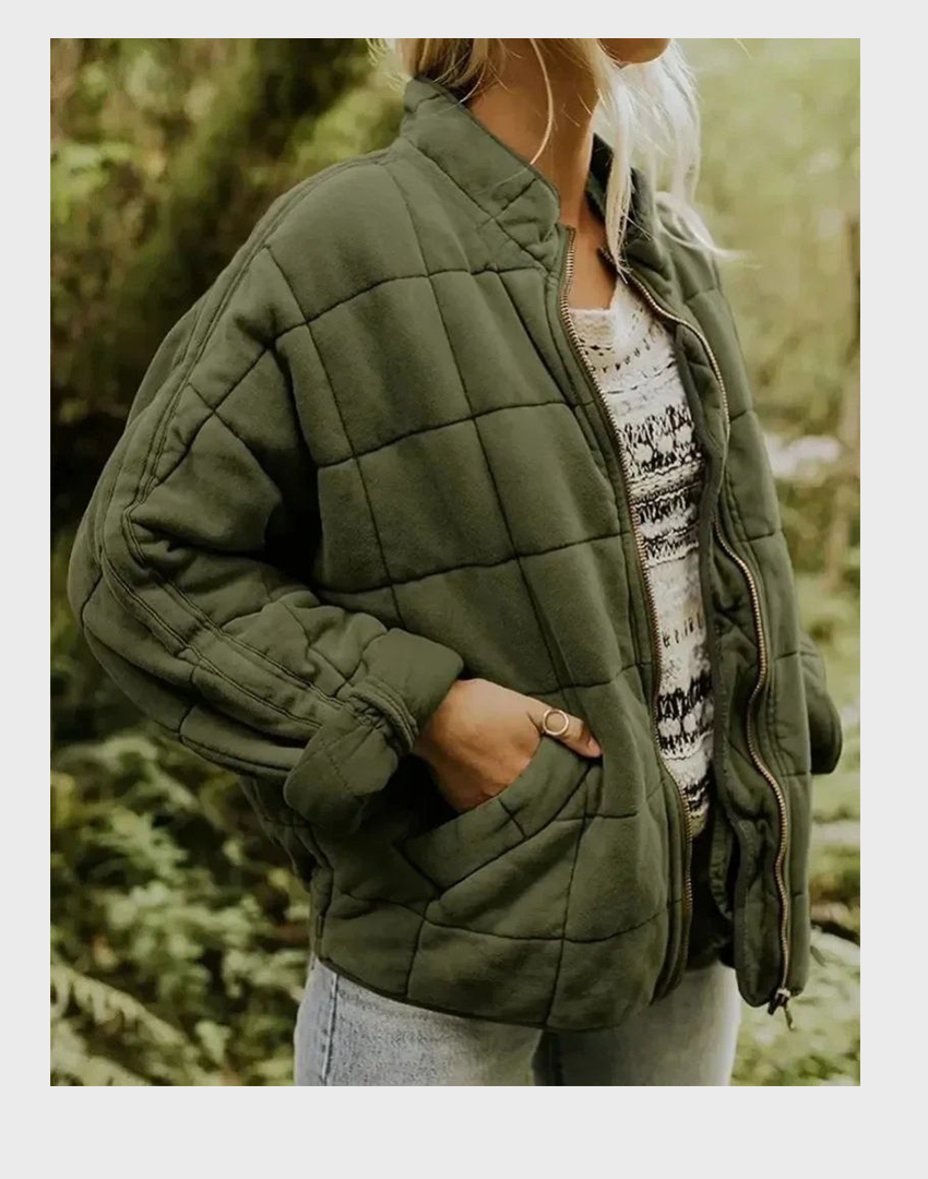 Klaerigo | Elegant oversized fôret jakke – Grønn