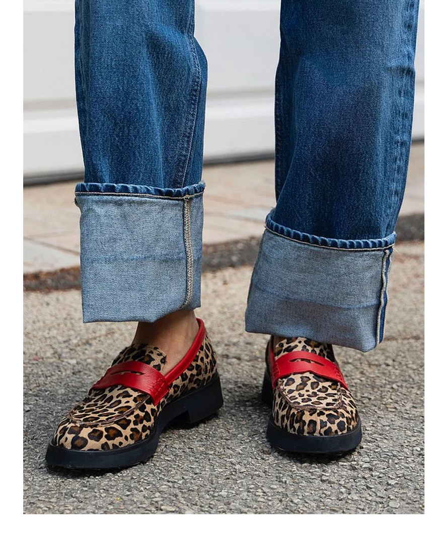 Klaerigo | Loafers med leopardaksent – Khaki
