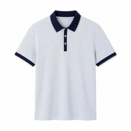Strikket Poloskjorte i Lyocell til Herre – Lett, Myk og Perfekt for Business Casual