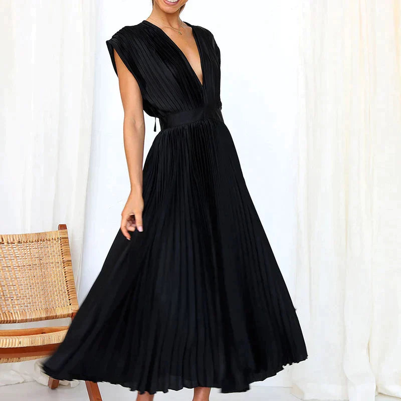 Elegant plissert maxi