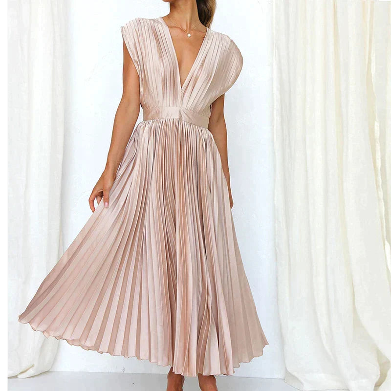 Elegant plissert maxi