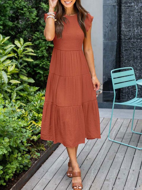 Elegant vintage sommer maxikjole for kvinner