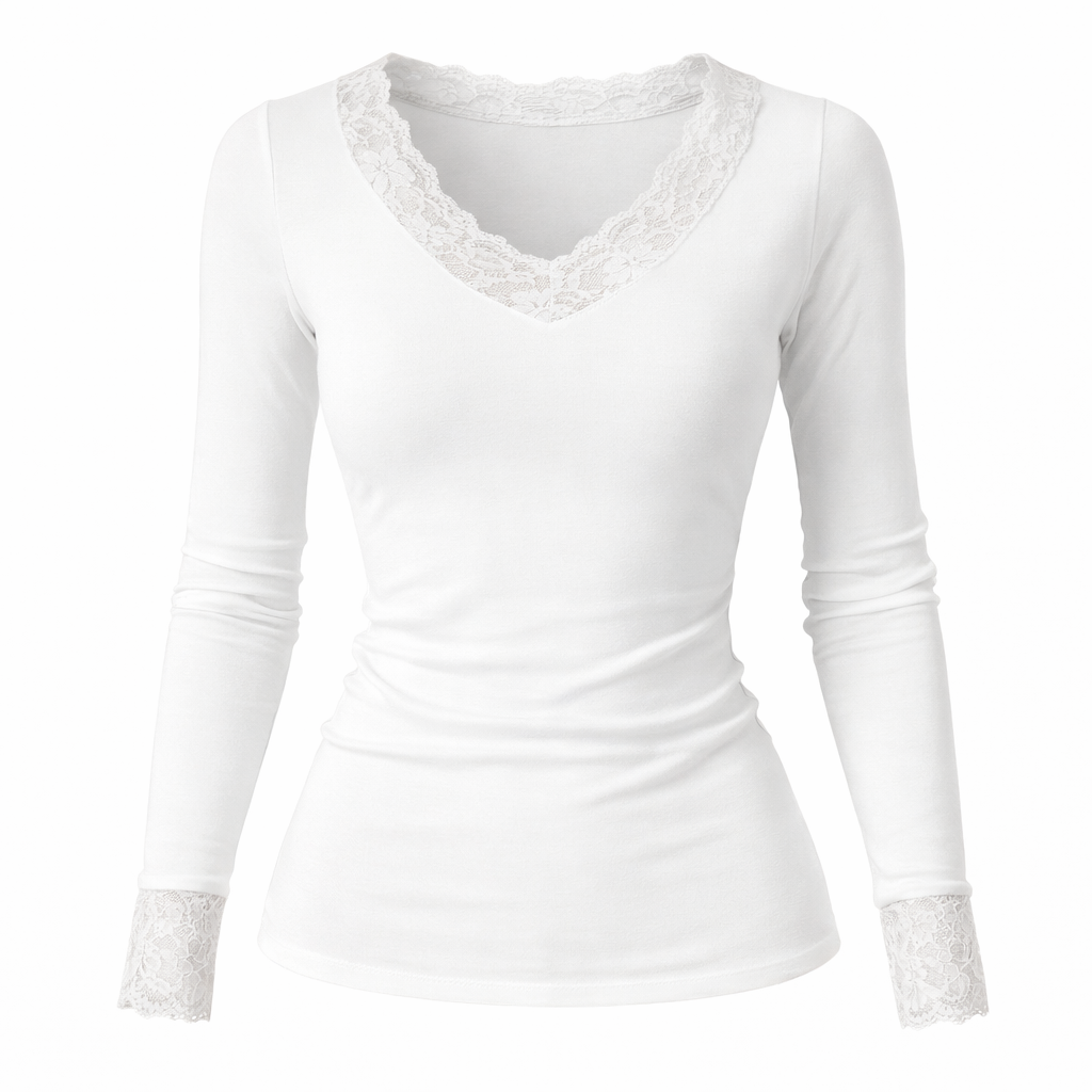 Crop Topp med V-hals og Blonde – Elegant og Trendy Topp til Dame