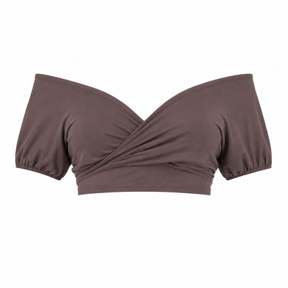 Off-Shoulder Crop Top til Dame – Ryggløs Topp med Knytedetalj
