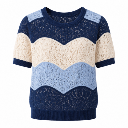 Lett Strikket Topp til Dame – Hollow Design &amp; Sval Sommerstil