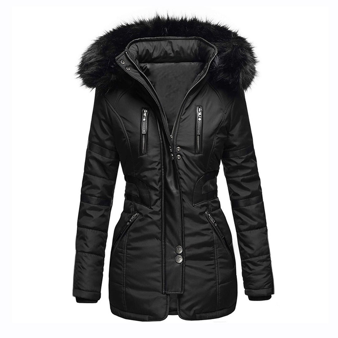 Elegant jakke med hette