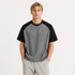 T-skjorte til Herre – Color Block Raglan T-skjorte med Avslappet Passform – Svart