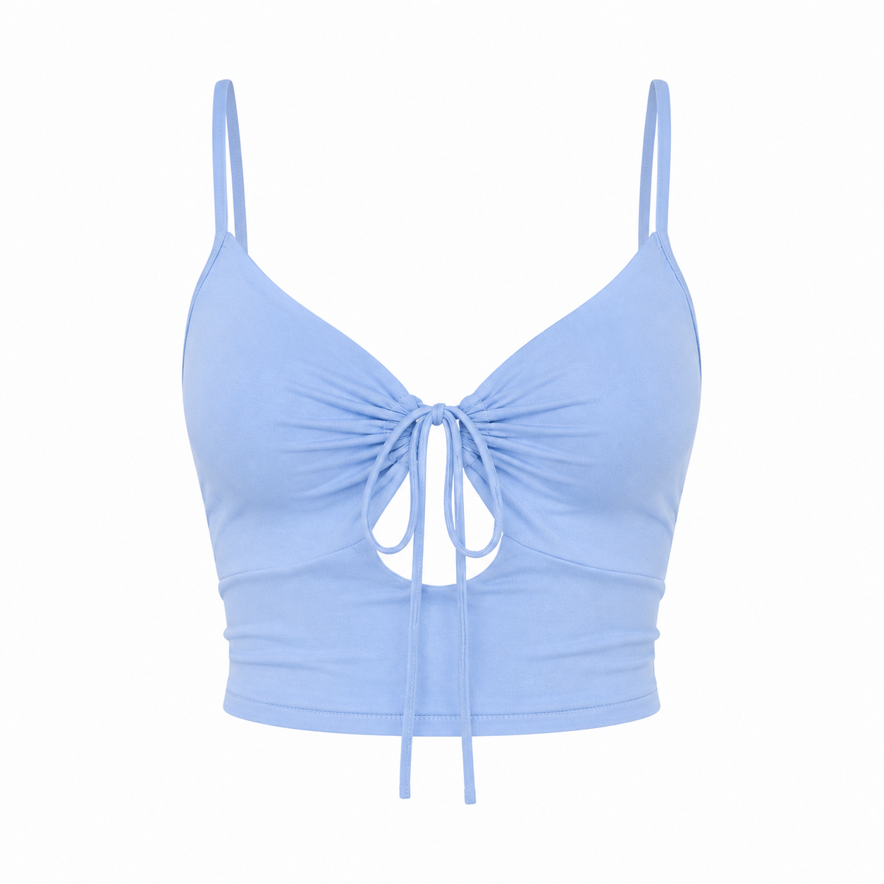 Plissert Crop Top til Dame – Sommertopp med Knytedetaljer og Feminin Passform