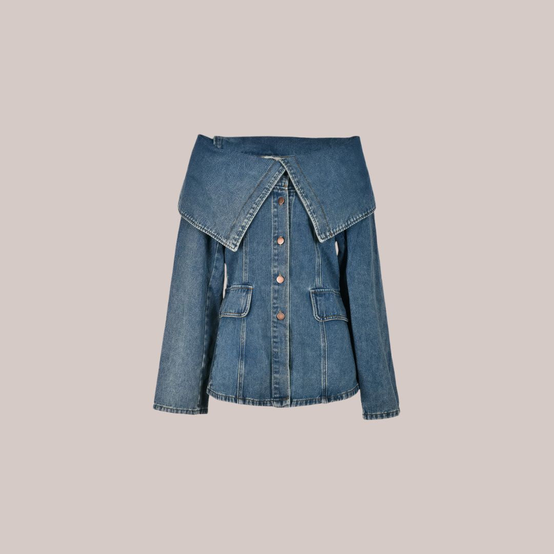 Stilig denimjakke med knappedetaljer