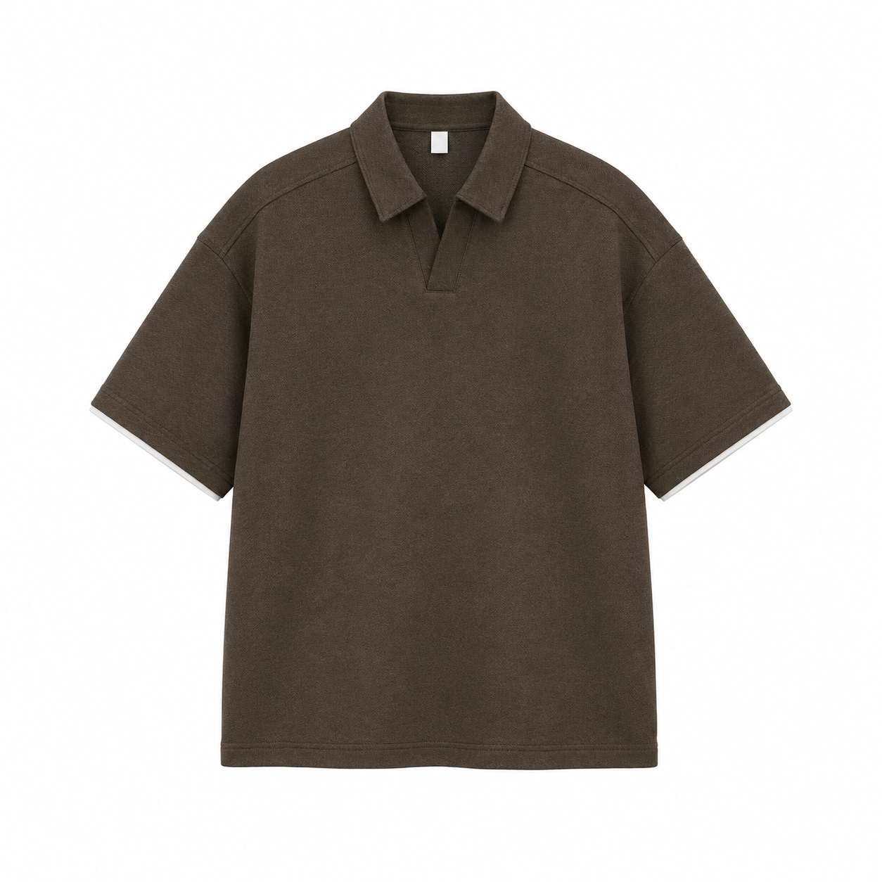 Polo T-skjorte til Herre – Retro Kortermet Topp med Lag-på-Lag Effekt