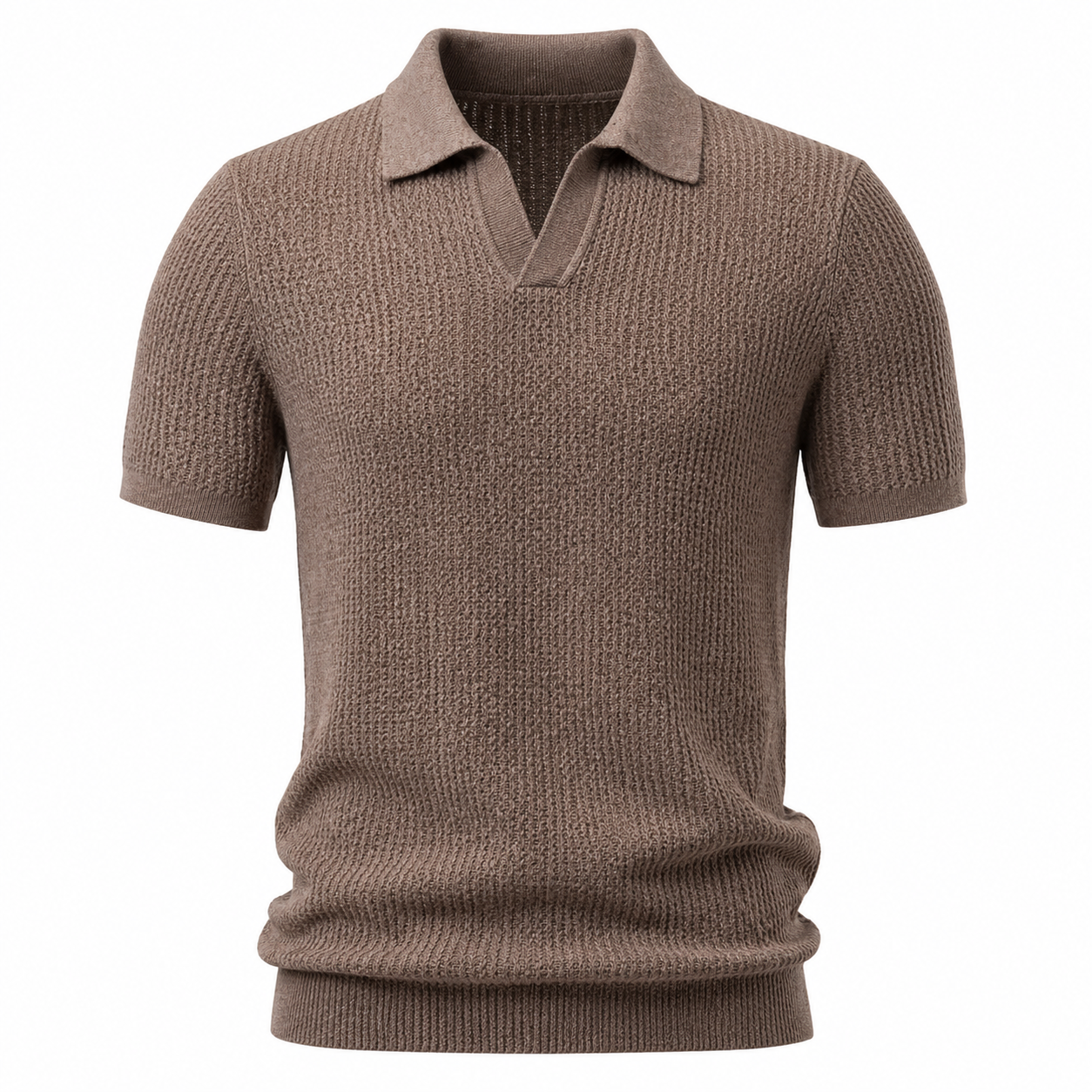 Strikket Polo T-skjorte til Herre – Hollow Design &amp; Slim Fit