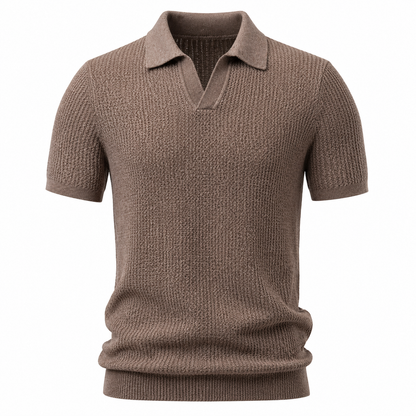 Strikket Polo T-skjorte til Herre – Hollow Design &amp; Slim Fit