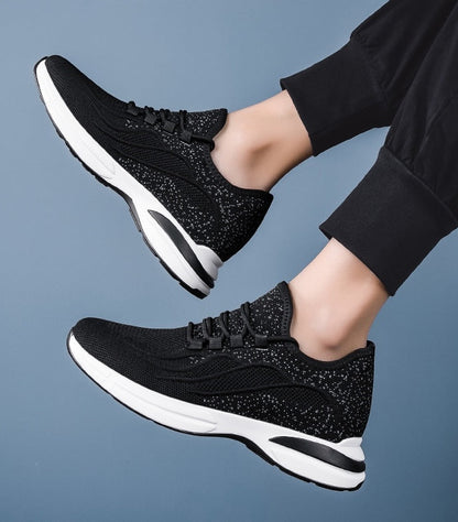Sommer Sko for Menn med Skjult Hælløft – Pustende Mesh Sneakers med 7 cm Høydeøkning