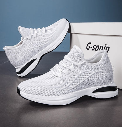 Sommer Sko for Menn med Skjult Hælløft – Pustende Mesh Sneakers med 7 cm Høydeøkning