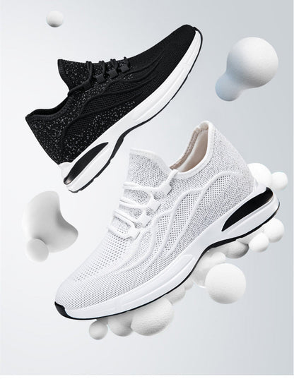 Sommer Sko for Menn med Skjult Hælløft – Pustende Mesh Sneakers med 7 cm Høydeøkning