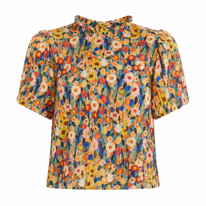 Blomstret Bluse til Dame – Fransk-Inspirert Elegant Sommertopp
