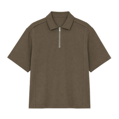 Kraftig Polo T-skjorte til Herre – Half-Zip &amp; 210g Premium Kvalitet